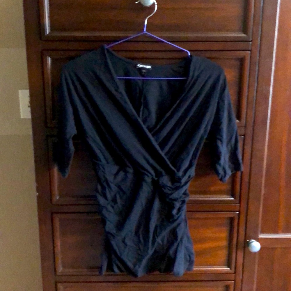 3/4 length solid black top
